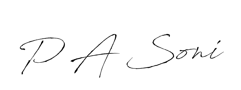 How to make P A Soni name signature. Use Antro_Vectra style for creating short signs online. This is the latest handwritten sign. P A Soni signature style 6 images and pictures png