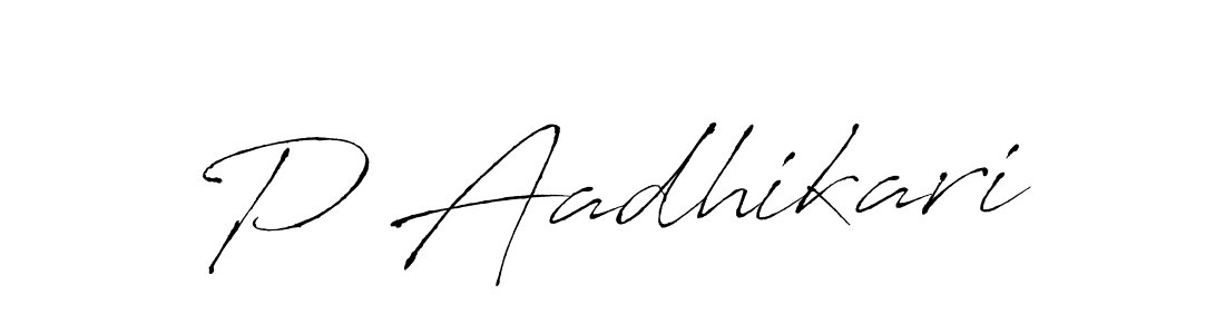 if you are searching for the best signature style for your name P Aadhikari. so please give up your signature search. here we have designed multiple signature styles  using Antro_Vectra. P Aadhikari signature style 6 images and pictures png