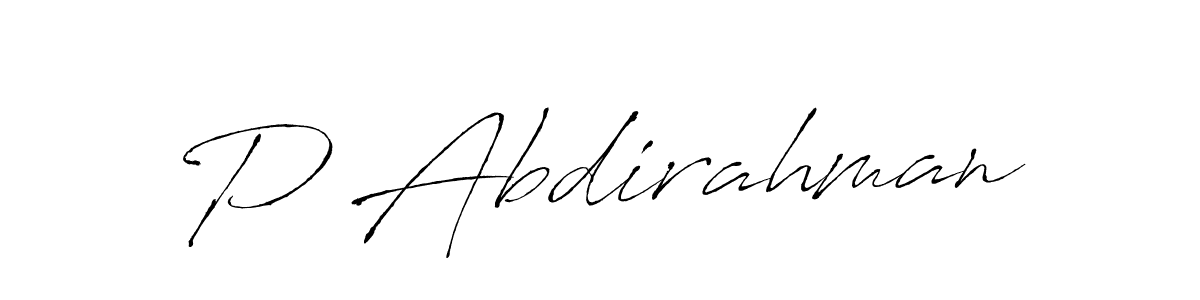 You should practise on your own different ways (Antro_Vectra) to write your name (P Abdirahman) in signature. don't let someone else do it for you. P Abdirahman signature style 6 images and pictures png