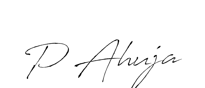 How to make P Ahuja signature? Antro_Vectra is a professional autograph style. Create handwritten signature for P Ahuja name. P Ahuja signature style 6 images and pictures png