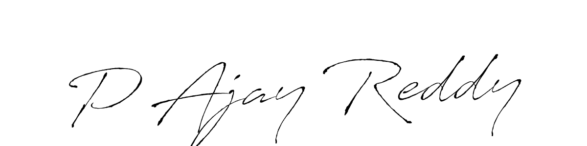 How to make P Ajay Reddy name signature. Use Antro_Vectra style for creating short signs online. This is the latest handwritten sign. P Ajay Reddy signature style 6 images and pictures png