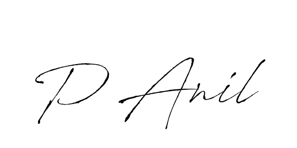 Design your own signature with our free online signature maker. With this signature software, you can create a handwritten (Antro_Vectra) signature for name P Anil. P Anil signature style 6 images and pictures png