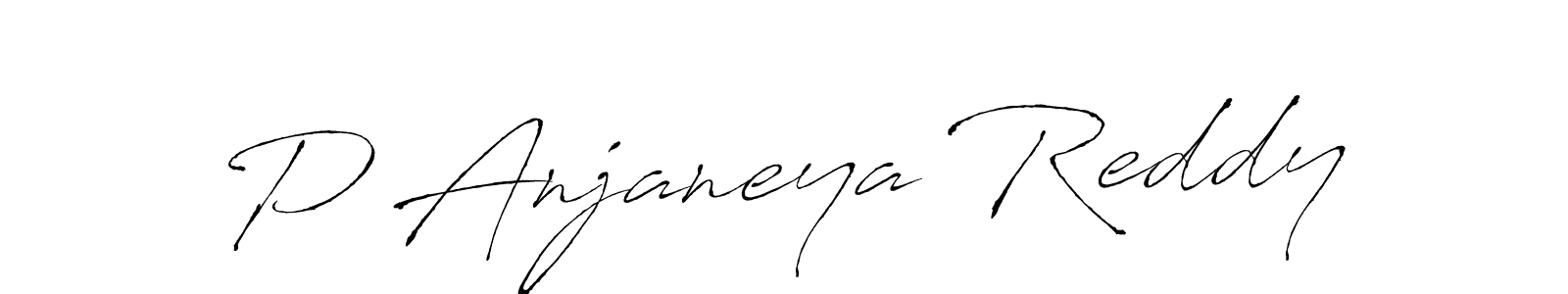 How to make P Anjaneya Reddy name signature. Use Antro_Vectra style for creating short signs online. This is the latest handwritten sign. P Anjaneya Reddy signature style 6 images and pictures png