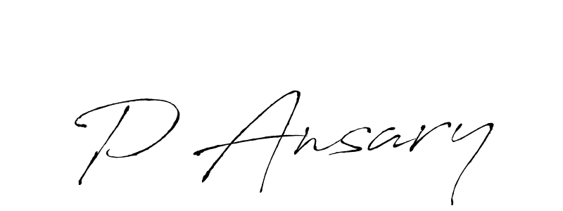 How to make P Ansary name signature. Use Antro_Vectra style for creating short signs online. This is the latest handwritten sign. P Ansary signature style 6 images and pictures png