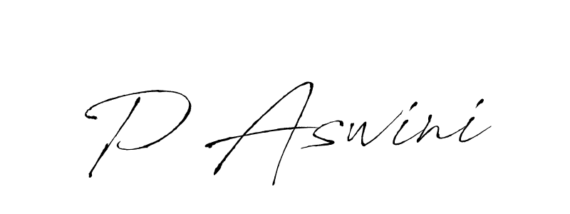 Create a beautiful signature design for name P Aswini. With this signature (Antro_Vectra) fonts, you can make a handwritten signature for free. P Aswini signature style 6 images and pictures png