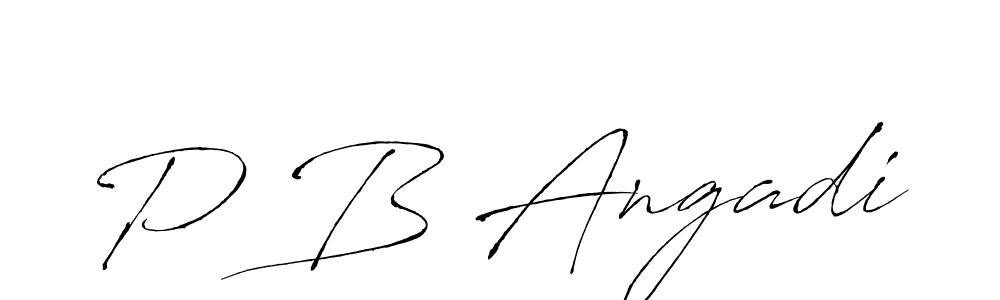 How to make P B Angadi name signature. Use Antro_Vectra style for creating short signs online. This is the latest handwritten sign. P B Angadi signature style 6 images and pictures png