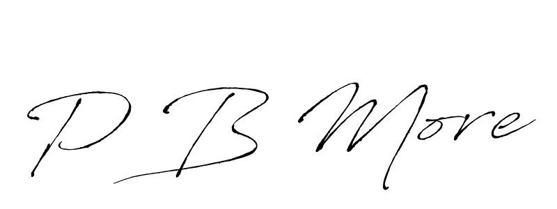 The best way (Antro_Vectra) to make a short signature is to pick only two or three words in your name. The name P B More include a total of six letters. For converting this name. P B More signature style 6 images and pictures png