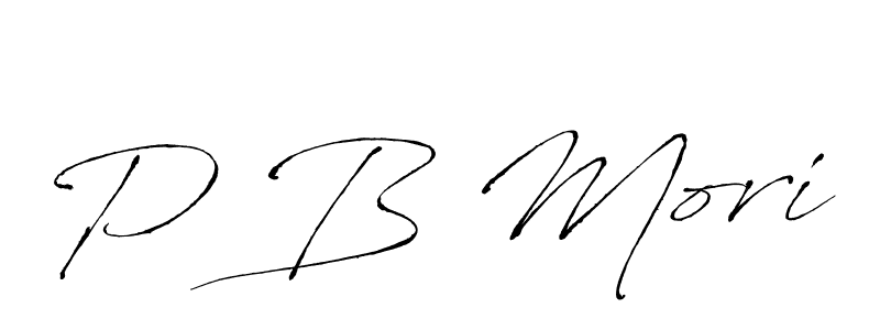 Make a beautiful signature design for name P B Mori. With this signature (Antro_Vectra) style, you can create a handwritten signature for free. P B Mori signature style 6 images and pictures png