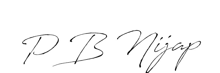 How to make P B Nijap signature? Antro_Vectra is a professional autograph style. Create handwritten signature for P B Nijap name. P B Nijap signature style 6 images and pictures png