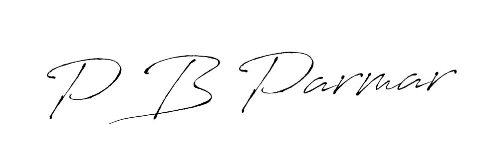 The best way (Antro_Vectra) to make a short signature is to pick only two or three words in your name. The name P B Parmar include a total of six letters. For converting this name. P B Parmar signature style 6 images and pictures png