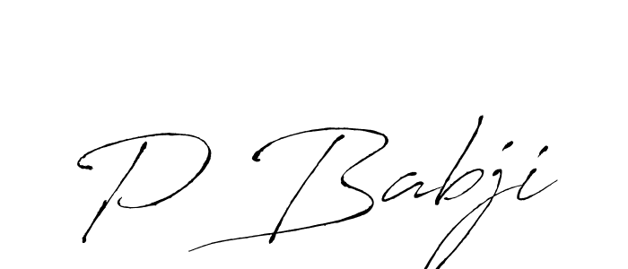 How to make P Babji name signature. Use Antro_Vectra style for creating short signs online. This is the latest handwritten sign. P Babji signature style 6 images and pictures png