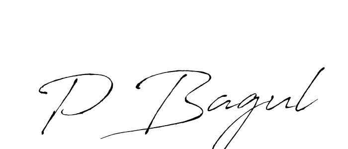 How to make P Bagul signature? Antro_Vectra is a professional autograph style. Create handwritten signature for P Bagul name. P Bagul signature style 6 images and pictures png