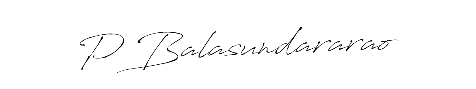 Make a beautiful signature design for name P Balasundararao. With this signature (Antro_Vectra) style, you can create a handwritten signature for free. P Balasundararao signature style 6 images and pictures png