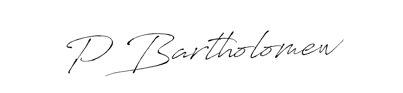 How to make P Bartholomew name signature. Use Antro_Vectra style for creating short signs online. This is the latest handwritten sign. P Bartholomew signature style 6 images and pictures png