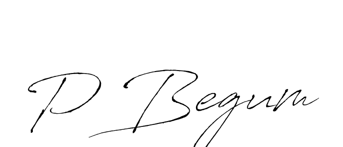 Make a beautiful signature design for name P Begum. With this signature (Antro_Vectra) style, you can create a handwritten signature for free. P Begum signature style 6 images and pictures png