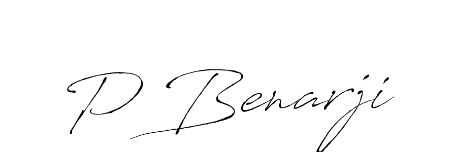 Make a beautiful signature design for name P Benarji. With this signature (Antro_Vectra) style, you can create a handwritten signature for free. P Benarji signature style 6 images and pictures png