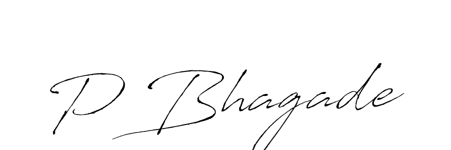 P Bhagade stylish signature style. Best Handwritten Sign (Antro_Vectra) for my name. Handwritten Signature Collection Ideas for my name P Bhagade. P Bhagade signature style 6 images and pictures png