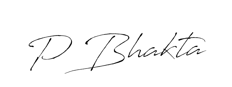 How to make P Bhakta name signature. Use Antro_Vectra style for creating short signs online. This is the latest handwritten sign. P Bhakta signature style 6 images and pictures png