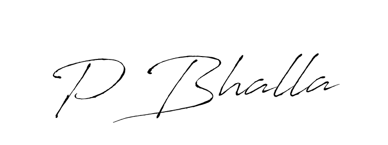 Create a beautiful signature design for name P Bhalla. With this signature (Antro_Vectra) fonts, you can make a handwritten signature for free. P Bhalla signature style 6 images and pictures png