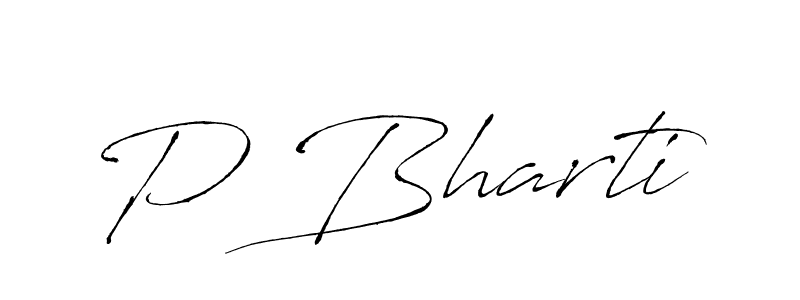 if you are searching for the best signature style for your name P Bharti. so please give up your signature search. here we have designed multiple signature styles  using Antro_Vectra. P Bharti signature style 6 images and pictures png