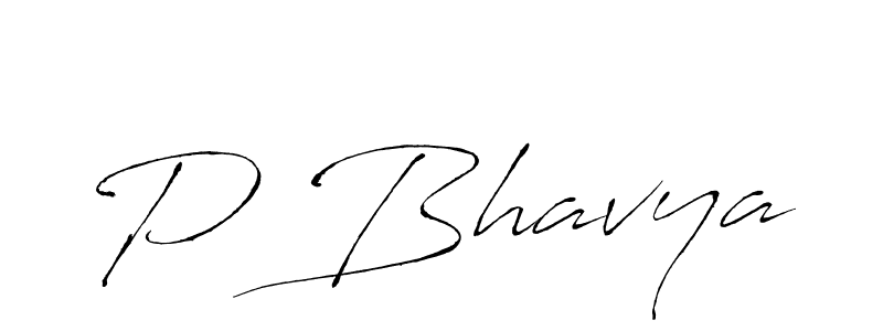 P Bhavya stylish signature style. Best Handwritten Sign (Antro_Vectra) for my name. Handwritten Signature Collection Ideas for my name P Bhavya. P Bhavya signature style 6 images and pictures png