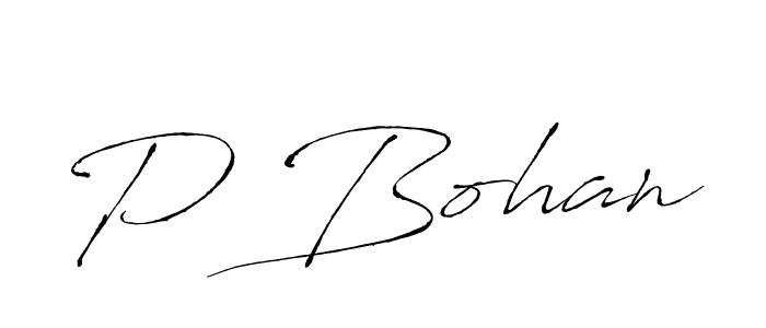 Make a beautiful signature design for name P Bohan. With this signature (Antro_Vectra) style, you can create a handwritten signature for free. P Bohan signature style 6 images and pictures png