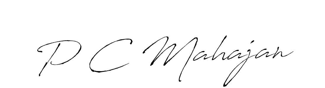 Make a beautiful signature design for name P C Mahajan. With this signature (Antro_Vectra) style, you can create a handwritten signature for free. P C Mahajan signature style 6 images and pictures png