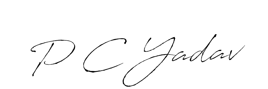P C Yadav stylish signature style. Best Handwritten Sign (Antro_Vectra) for my name. Handwritten Signature Collection Ideas for my name P C Yadav. P C Yadav signature style 6 images and pictures png