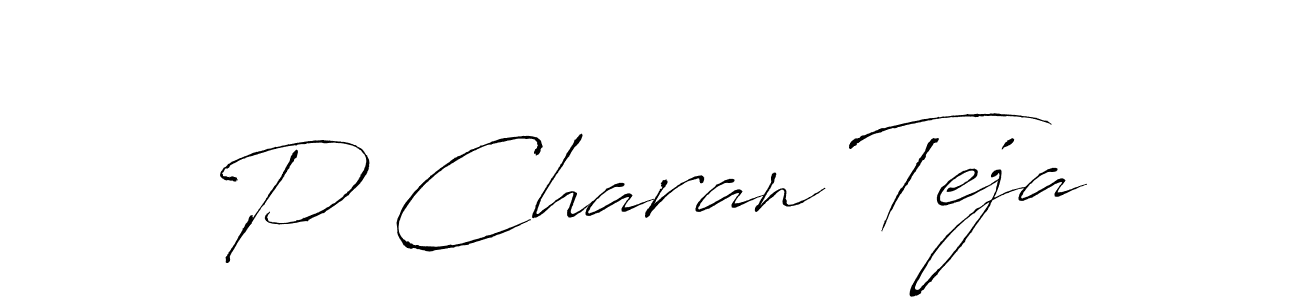 Make a beautiful signature design for name P Charan Teja. With this signature (Antro_Vectra) style, you can create a handwritten signature for free. P Charan Teja signature style 6 images and pictures png