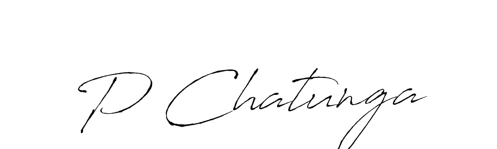 Make a beautiful signature design for name P Chatunga. With this signature (Antro_Vectra) style, you can create a handwritten signature for free. P Chatunga signature style 6 images and pictures png
