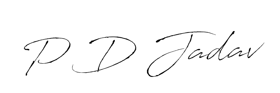 Use a signature maker to create a handwritten signature online. With this signature software, you can design (Antro_Vectra) your own signature for name P D Jadav. P D Jadav signature style 6 images and pictures png