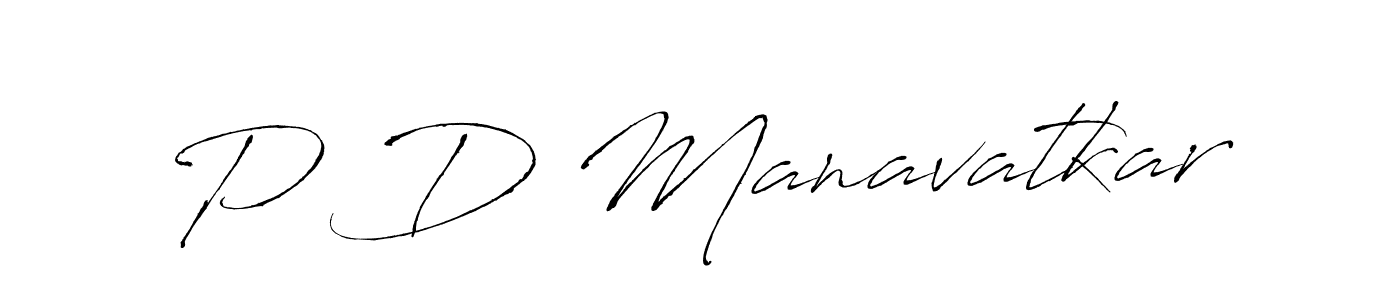 P D Manavatkar stylish signature style. Best Handwritten Sign (Antro_Vectra) for my name. Handwritten Signature Collection Ideas for my name P D Manavatkar. P D Manavatkar signature style 6 images and pictures png