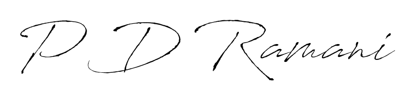 A stylish, flowing autograph style designed for name P D Ramani using Antro_Vectra typography. Perfect for digital creative projects. P D Ramani signature style 6 images and pictures png