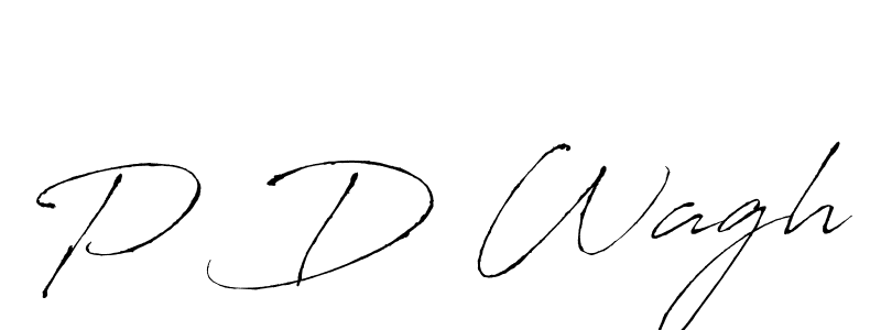 P D Wagh stylish signature style. Best Handwritten Sign (Antro_Vectra) for my name. Handwritten Signature Collection Ideas for my name P D Wagh. P D Wagh signature style 6 images and pictures png