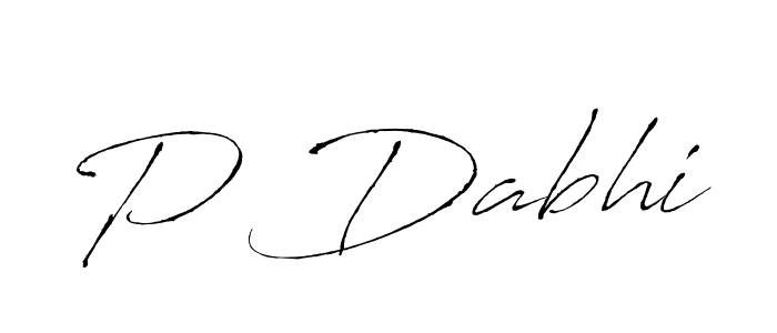 Create a beautiful signature design for name P Dabhi. With this signature (Antro_Vectra) fonts, you can make a handwritten signature for free. P Dabhi signature style 6 images and pictures png