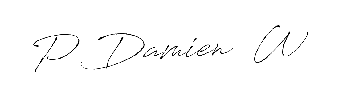 You can use this online signature creator to create a handwritten signature for the name P Damien  W. This is the best online autograph maker. P Damien  W signature style 6 images and pictures png