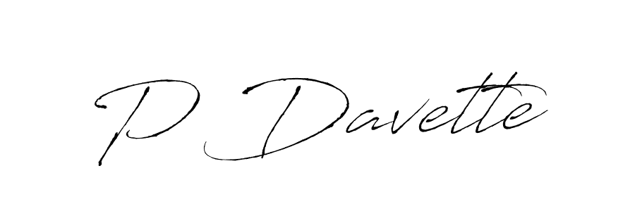 You should practise on your own different ways (Antro_Vectra) to write your name (P Davette) in signature. don't let someone else do it for you. P Davette signature style 6 images and pictures png