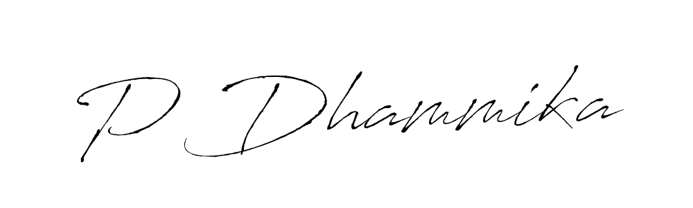 Create a beautiful signature design for name P Dhammika. With this signature (Antro_Vectra) fonts, you can make a handwritten signature for free. P Dhammika signature style 6 images and pictures png