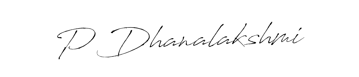 Make a beautiful signature design for name P Dhanalakshmi. With this signature (Antro_Vectra) style, you can create a handwritten signature for free. P Dhanalakshmi signature style 6 images and pictures png