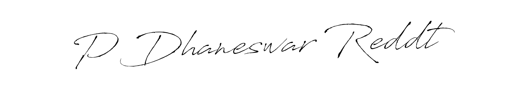The best way (Antro_Vectra) to make a short signature is to pick only two or three words in your name. The name P Dhaneswar Reddt include a total of six letters. For converting this name. P Dhaneswar Reddt signature style 6 images and pictures png