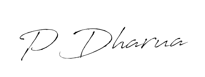 Make a beautiful signature design for name P Dharua. With this signature (Antro_Vectra) style, you can create a handwritten signature for free. P Dharua signature style 6 images and pictures png