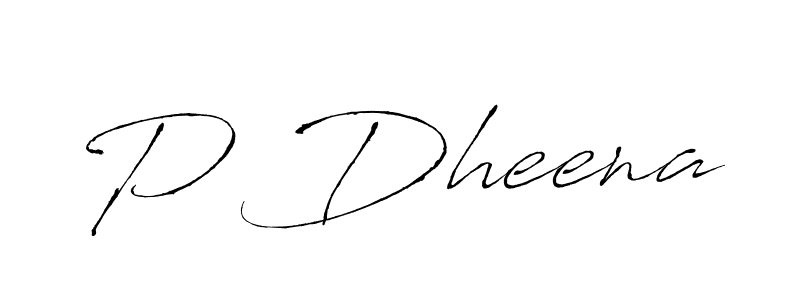 How to make P Dheena name signature. Use Antro_Vectra style for creating short signs online. This is the latest handwritten sign. P Dheena signature style 6 images and pictures png