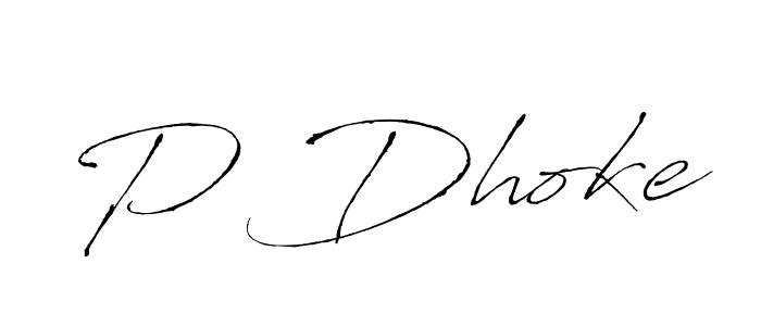 if you are searching for the best signature style for your name P Dhoke. so please give up your signature search. here we have designed multiple signature styles  using Antro_Vectra. P Dhoke signature style 6 images and pictures png