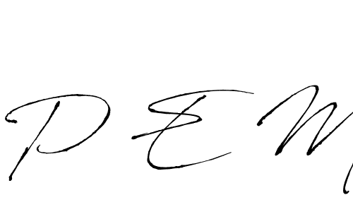 Create a beautiful signature design for name P E M. With this signature (Antro_Vectra) fonts, you can make a handwritten signature for free. P E M signature style 6 images and pictures png