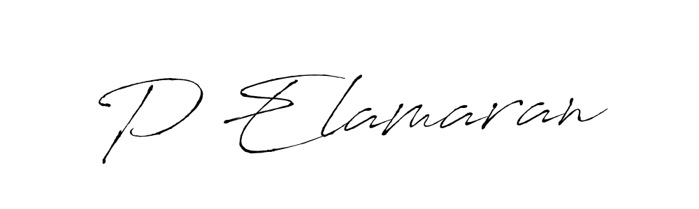 The best way (Antro_Vectra) to make a short signature is to pick only two or three words in your name. The name P Elamaran include a total of six letters. For converting this name. P Elamaran signature style 6 images and pictures png