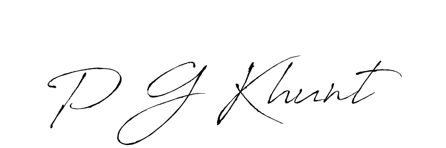 The best way (Antro_Vectra) to make a short signature is to pick only two or three words in your name. The name P G Khunt include a total of six letters. For converting this name. P G Khunt signature style 6 images and pictures png