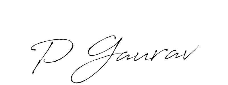 How to make P Gaurav name signature. Use Antro_Vectra style for creating short signs online. This is the latest handwritten sign. P Gaurav signature style 6 images and pictures png