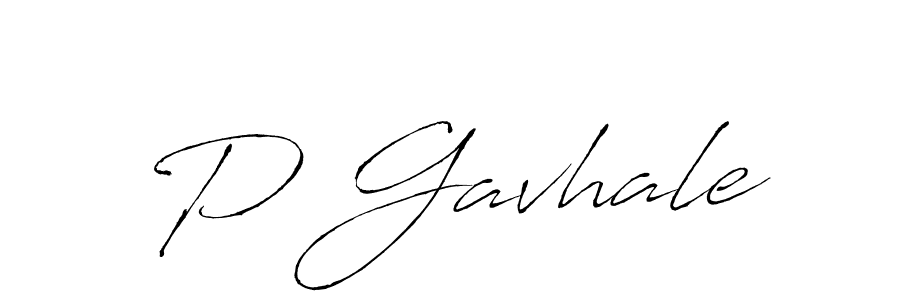How to make P Gavhale name signature. Use Antro_Vectra style for creating short signs online. This is the latest handwritten sign. P Gavhale signature style 6 images and pictures png