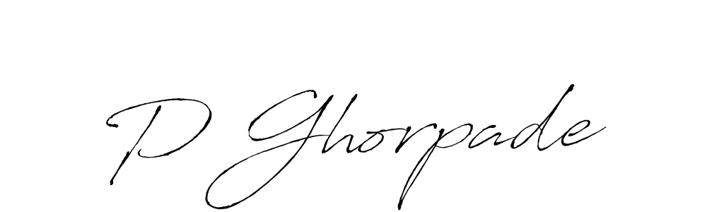 Make a beautiful signature design for name P Ghorpade. With this signature (Antro_Vectra) style, you can create a handwritten signature for free. P Ghorpade signature style 6 images and pictures png