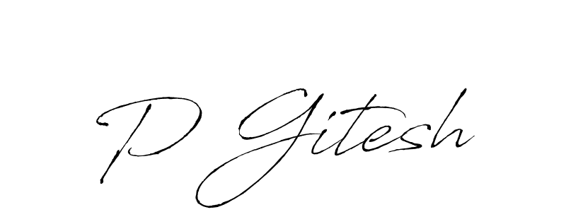 P Gitesh stylish signature style. Best Handwritten Sign (Antro_Vectra) for my name. Handwritten Signature Collection Ideas for my name P Gitesh. P Gitesh signature style 6 images and pictures png